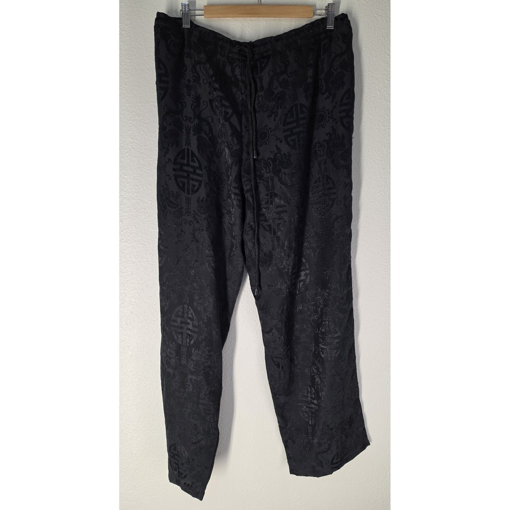Kathmandu Imports Silk Harem Pants Black Boho Unisex Nepal Casual Trousers